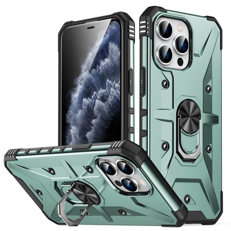 

For iPhone 12 Pro Max Ring Holder Phone Case(Midnight Green)