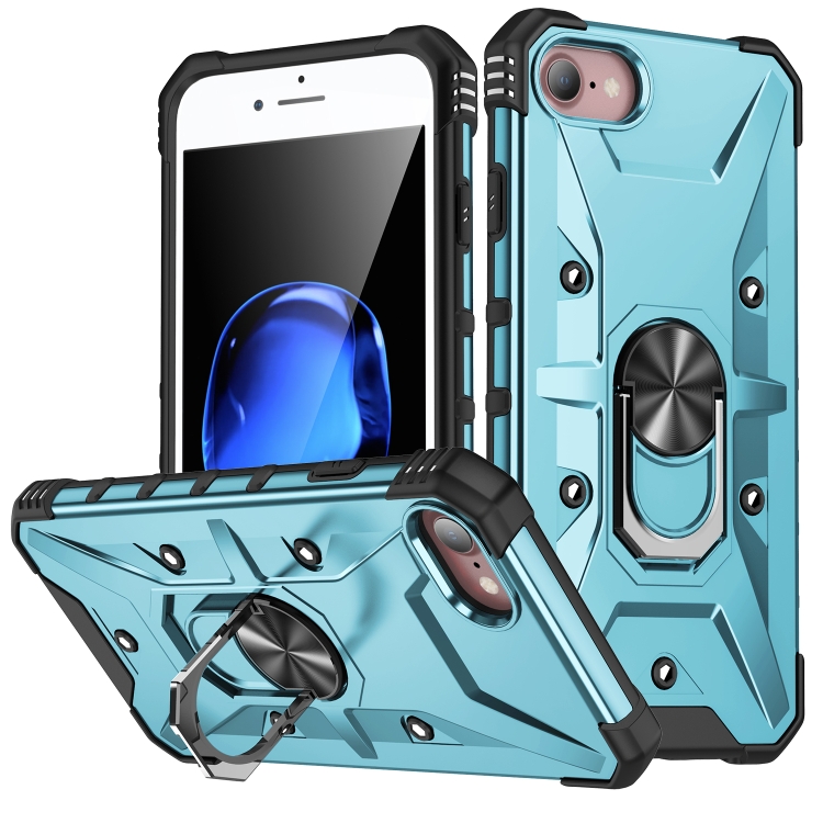 

For iPhone SE 2022 / SE 2020 / 7 / 8 Ring Holder Phone Case(Light Blue)