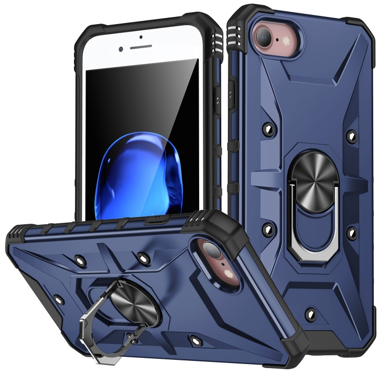 

For iPhone SE 2022 / SE 2020 / 7 / 8 Ring Holder Phone Case(Blue)