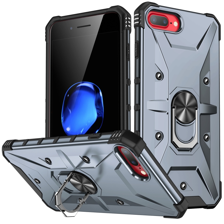 

For iPhone 7 Plus / 8 Plus Ring Holder Phone Case(Grey)