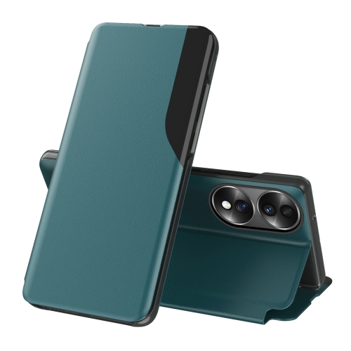 

For Honor 70 Attraction Flip Holder Leather Phone Case(Green)