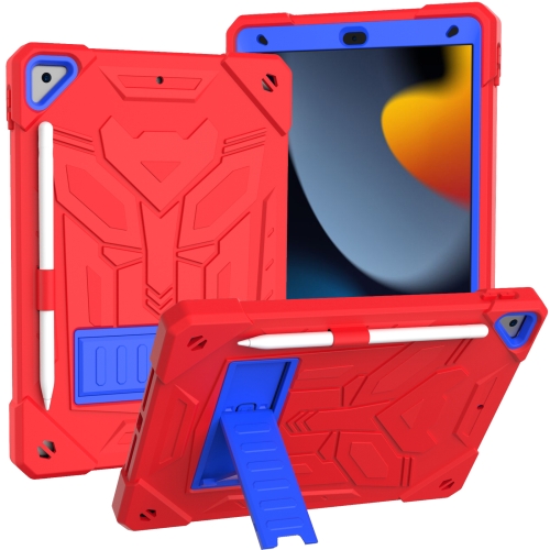 

For iPad 10.2 2019/2020/2021 Bumblebee Silicone+PC Shockproof Tablet Case with Holder(Red)