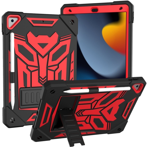 

For iPad 10.2 2019/2020/2021 Bumblebee Silicone+PC Shockproof Tablet Case with Holder(Black Red)