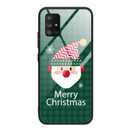 

For Samsung Galaxy A51 4G Christmas Glass Phone Case(Santa Claus)