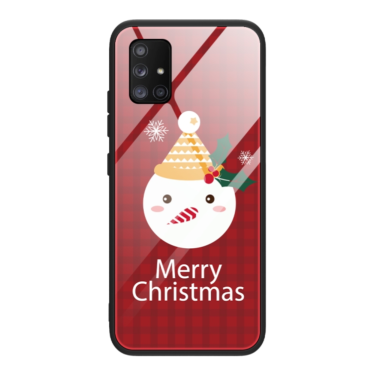 

For Samsung Galaxy A31 Christmas Glass Phone Case(Snowman)