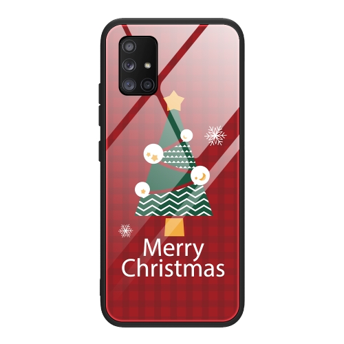 

For Samsung Galaxy A21s Christmas Glass Phone Case(Christmas Trees)
