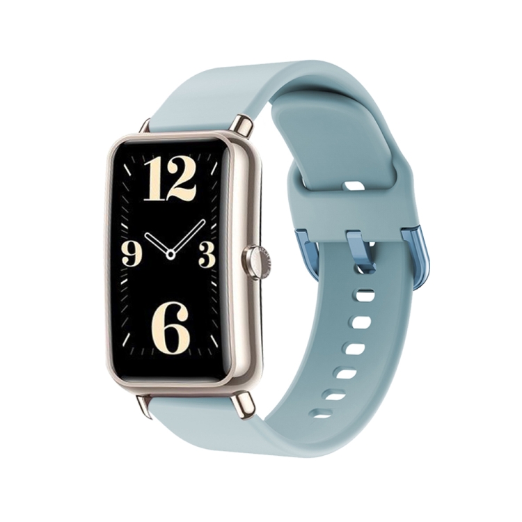 

For Huawei B3 Color Buckle Silicone Watch Band(Light Blue)