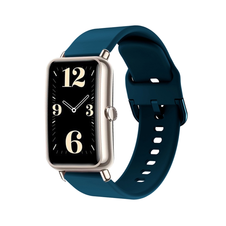 

For Huawei Band 6 Color Buckle Silicone Watch Band(Rock Teal)