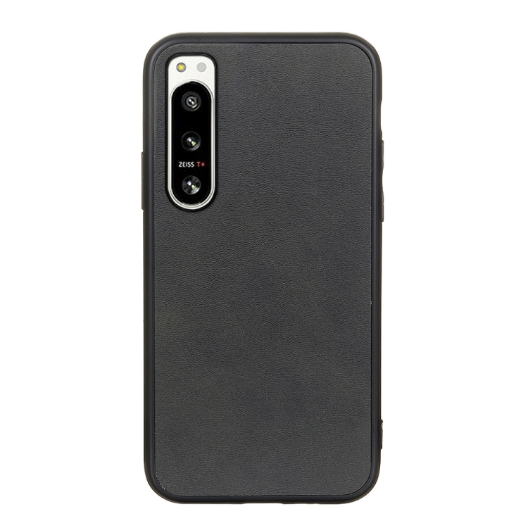 

For Sony Xperia 5 IV Two-color Cowhide Texture PU Shockproof Phone Case(Black)