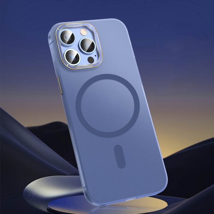 

For iPhone 12 Pro Max Magsafe Magnetic Crystal Frosted Series Phone Case(Translucent Blue)