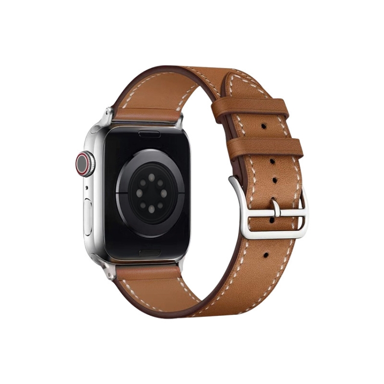 

For Apple Watch SE 2022 44mm imak PG1 Series Leather Watch Band(Brown)