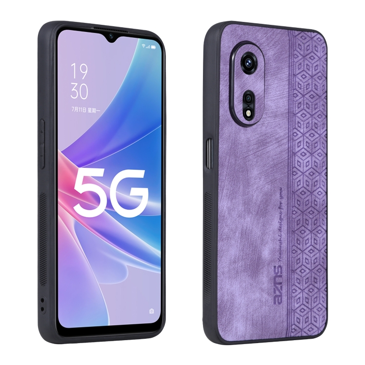

For OPPO A97 5G AZNS 3D Embossed Skin Feel Phone Case(Purple)