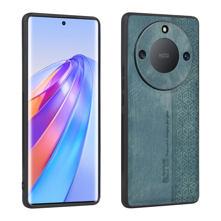 

For Honor X40 AZNS 3D Embossed Skin Feel Phone Case(Dark Green)