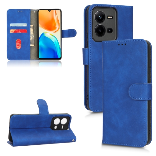 

For vivo V25 5G / V25e / X80 Lite Skin Feel Magnetic Flip Leather Phone Case(Blue)