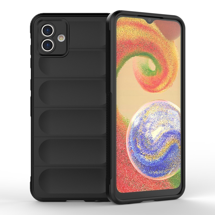 

For Samsung Galaxy A04 4G Magic Shield TPU + Flannel Phone Case(Black)