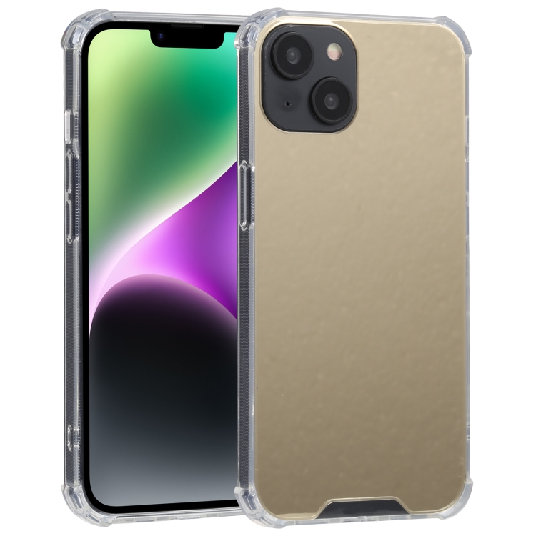 

For iPhone 14 Electroplated Mirror Acrylic Four Drop TPU Phone Case(Gold)