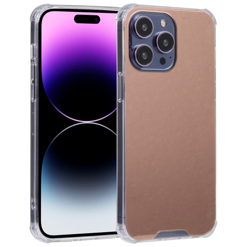 

For iPhone 14 Pro Max Electroplated Mirror Acrylic Four Drop TPU Phone Case(Rose Gold)