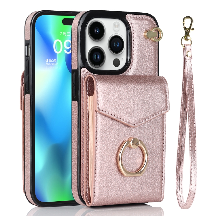 

For iPhone 11 Pro Anti-theft RFID Card Slot Phone Case(Rose Gold)