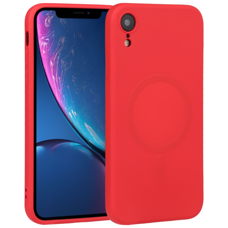 

For iPhone XR Liquid Silicone Full Coverage Shockproof Magsafe Phone Case(Red)