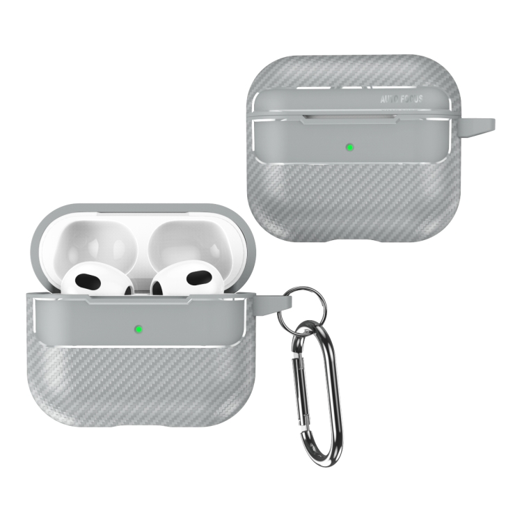 

For AirPods 3 Carbon Fiber Texture Anti-fall Earphone Protective Case(Grey)