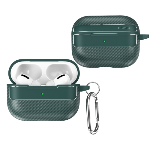 Para AirPods Pro 2 Funda protectora para auriculares anticaída con textura  de fibra de carbono (negro)