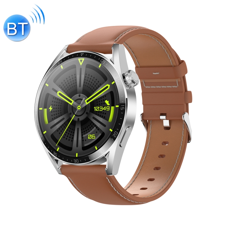 

Ochstin 5HK3 Plus 1.36 inch Round Screen Bluetooth Smart Watch, Strap:Leather(Silver)