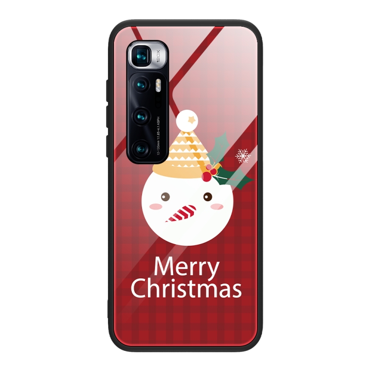 

For Xiaomi Mi 10 Ultra Christmas Glass Phone Case(Snowman)