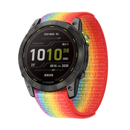 

For Garmin Fenix 7 Hook And Loop Fastener Nylon Watch Band(Colorful)
