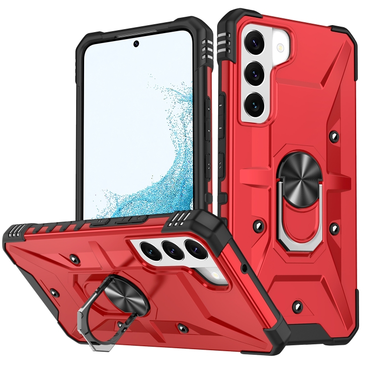 

For Samsung Galaxy S22+ 5G Ring Holder Phone Case(Red)