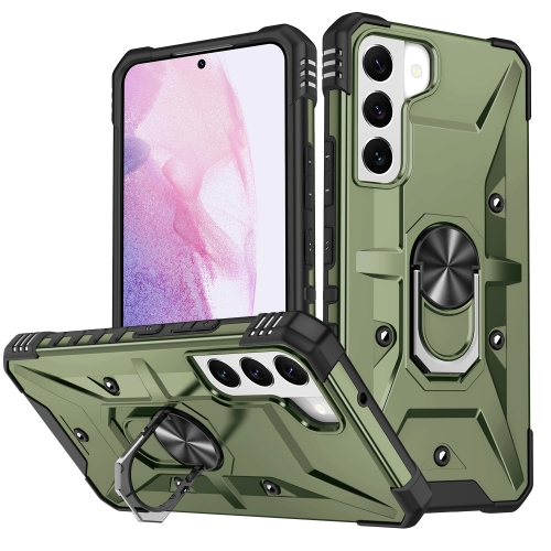 

For Samsung Galaxy S21 FE 5G Ring Holder Phone Case(Army Green)