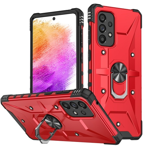 

For Samsung Galaxy A73 5G Ring Holder Phone Case(Red)