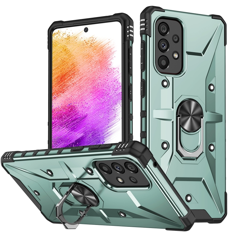 

For Samsung Galaxy A52 4G / 5G Ring Holder Phone Case(Midnight Green)