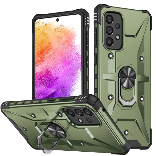 

For Samsung Galaxy A52 4G / 5G Ring Holder Phone Case(Army Green)