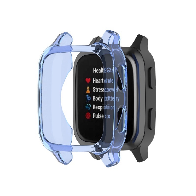 

For Garmin Venu Sq 2 Half-cover TPU Watch Case(Transparent Blue)
