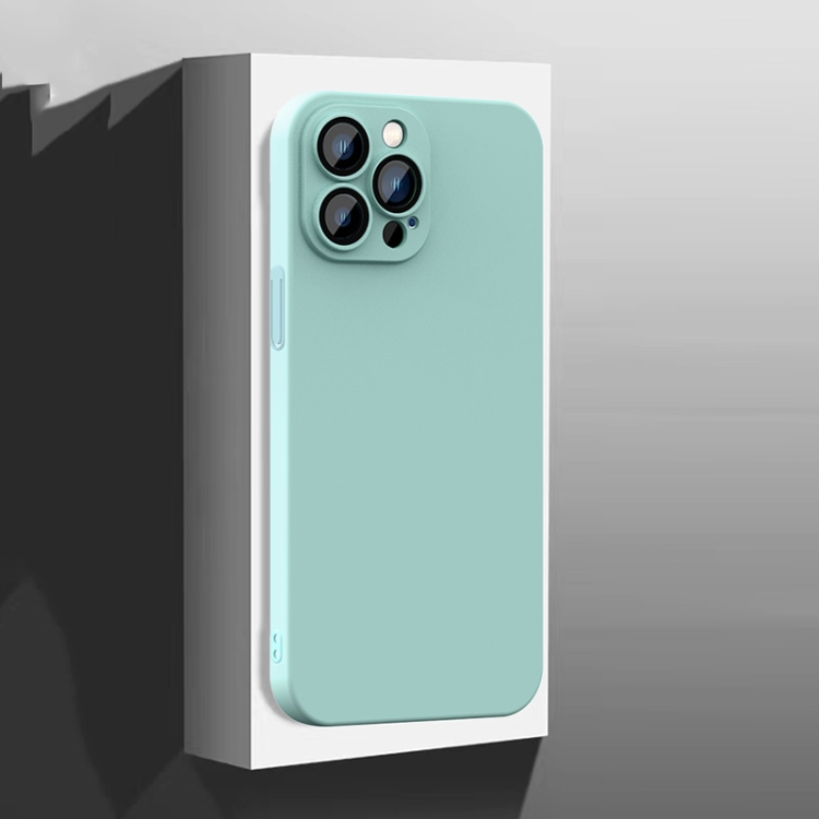 

For iPhone 12 All-Inclusive Frosted PC Phone Case with Lens Film(Light Green)