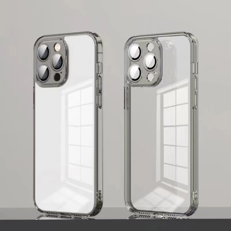 

For iPhone 14 Pro Max TPU + PC High Transparent Phone Case with Lens Film(Black)