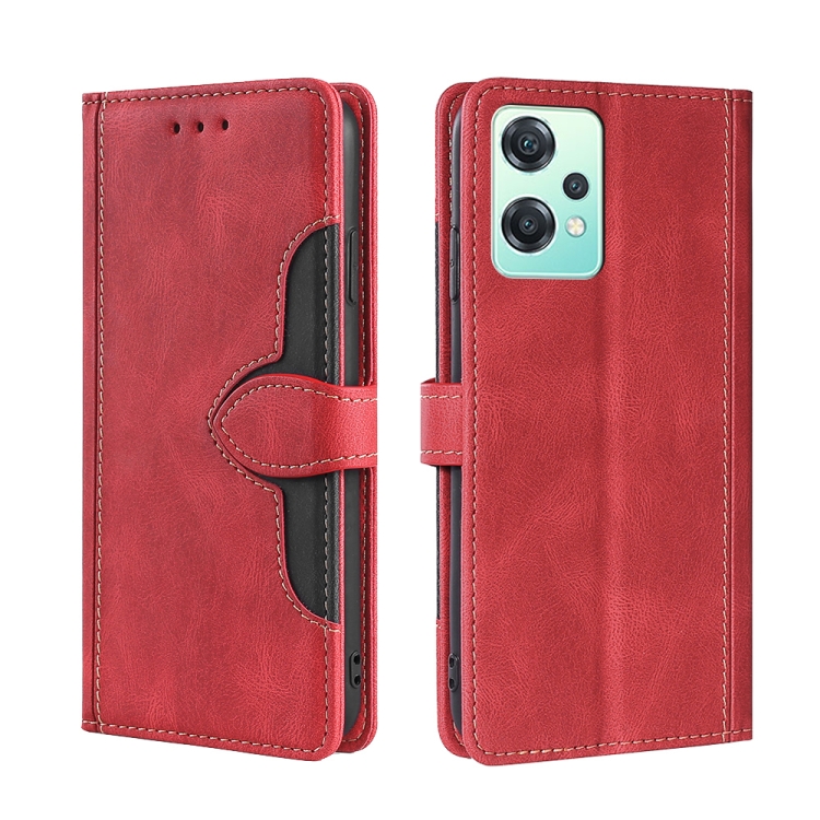 

For OPPO K10x 5G Skin Feel Magnetic Buckle Leather Phone Case(Red)