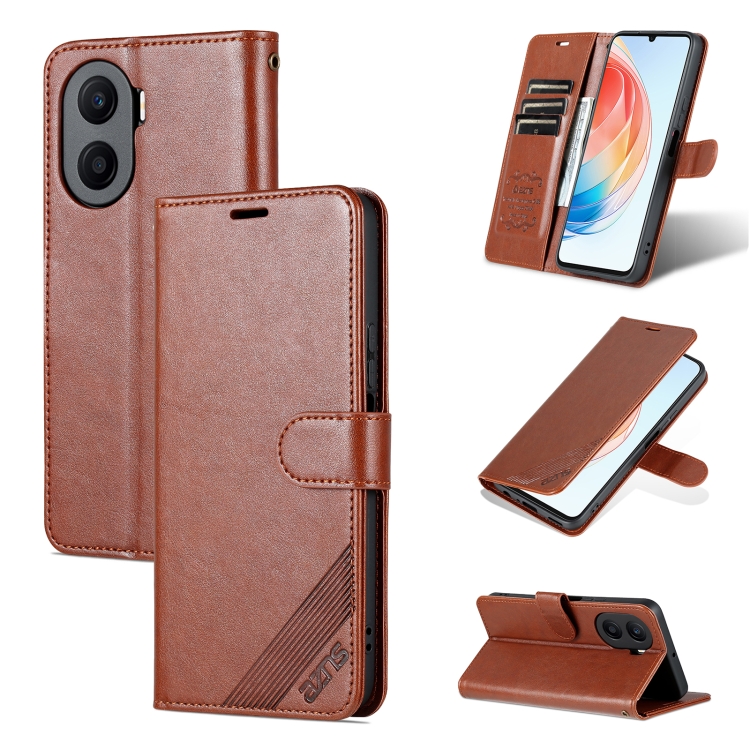 

For Honor Play 40 Plus AZNS Sheepskin Texture Flip Leather Phone Case(Brown)