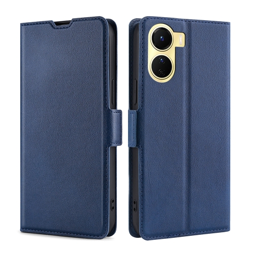 

For vivo Y16 4G/Y02s 4G Ultra-thin Voltage Side Buckle Horizontal Flip Leather Phone Case(Blue)