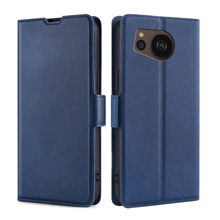 

For Sharp Aquos sense7 Plus Ultra-thin Voltage Side Buckle Horizontal Flip Leather Phone Case(Blue)
