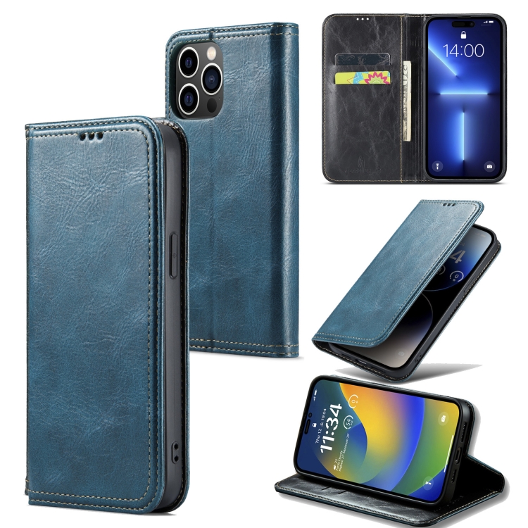 

For iPhone 14 Plus FIERRE SHANN Vintage Bark Texture Wallet Leather Phone Case(Green)