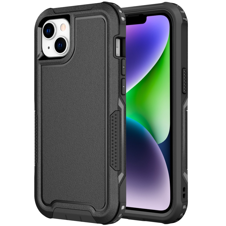 

For iPhone 14 Plus 3 in 1 Soft TPU and Hard PC Phone Case(Black)