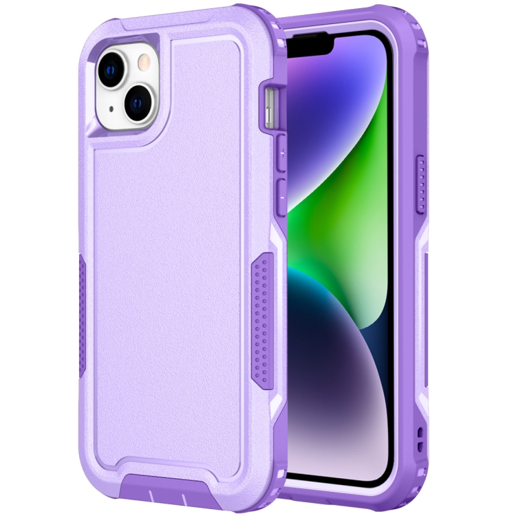 

For iPhone 14 Plus 3 in 1 Soft TPU and Hard PC Phone Case(Purple)