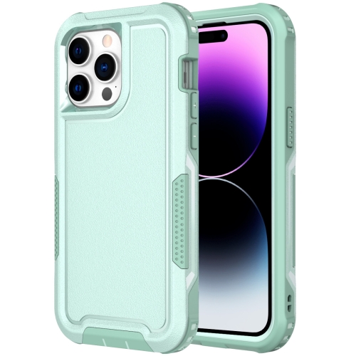 

For iPhone 14 Pro Max 3 in 1 Soft TPU and Hard PC Phone Case(Mint Green)