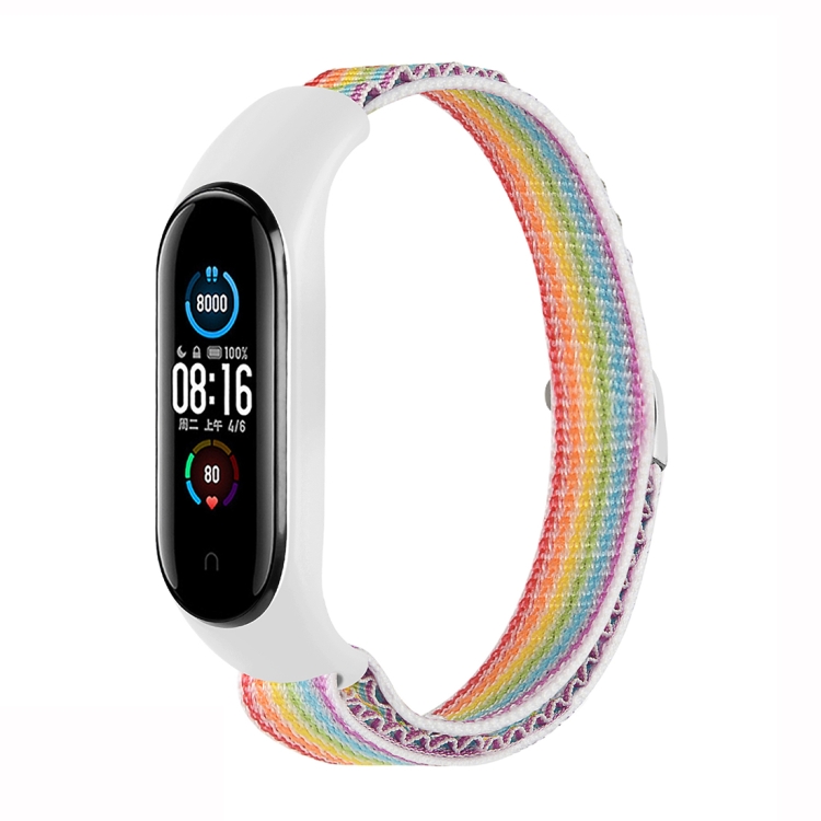 

For Xiaomi Mi Band 3 / 4 / 5 / 6 / 7 Nylon Loop Watch Band(Seven Colors)