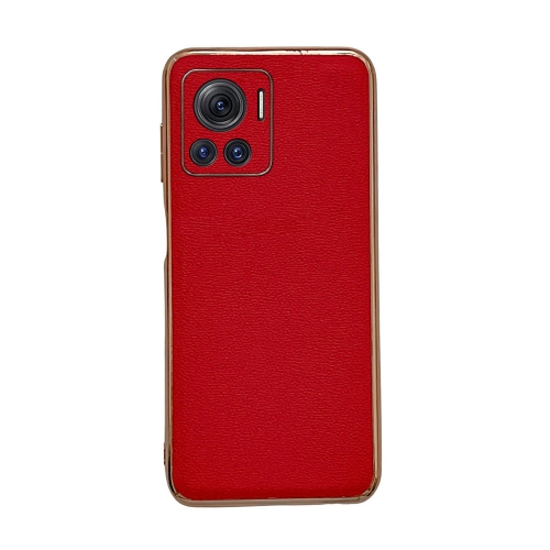 

For Motorola Moto X30 Pro / Edge 30 Ultra Genuine Leather Luolai Series Nano Plating Phone Case(Red)