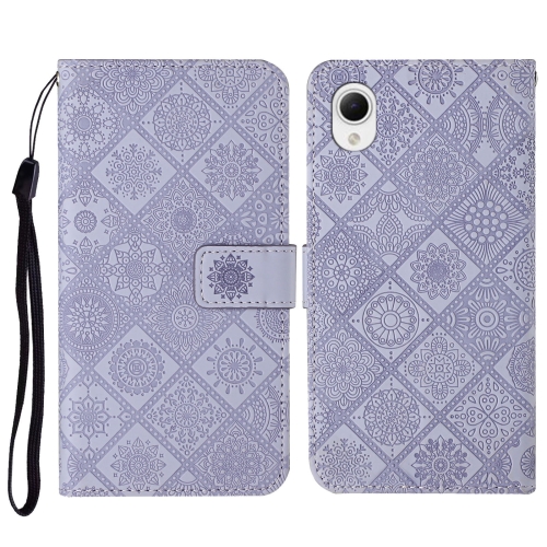 

For Samsung Galaxy A23e Ethnic Style Embossed Pattern Leather Phone Case(Purple)