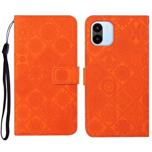 

For Xiaomi Redmi A1 Ethnic Style Embossed Pattern Leather Phone Case(Orange)