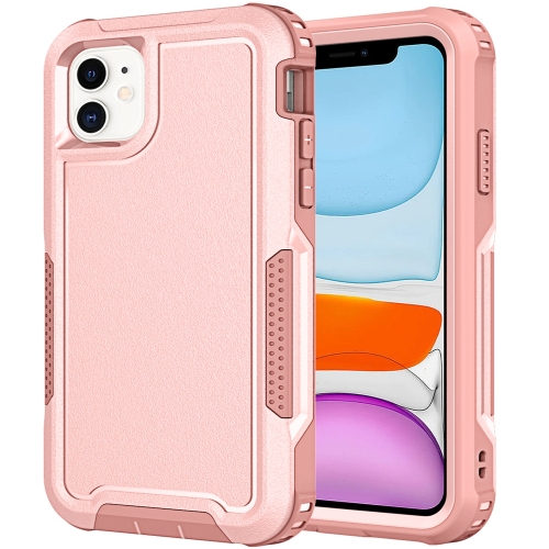 

For iPhone 11 3 in 1 PC + TPU Shockproof Phone Case(Pink)