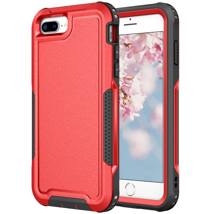 

For iPhone 6 Plus / 7 Plus / 8 Plus 3 in 1 PC + TPU Shockproof Phone Case(Red)